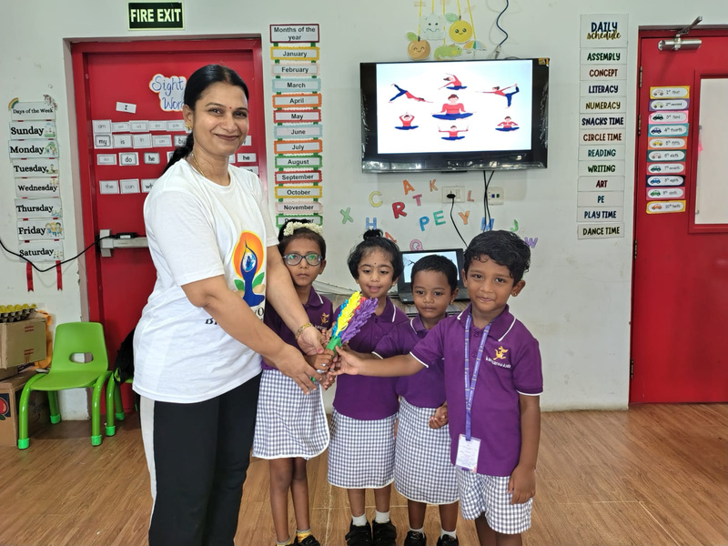 Anupriya teaching young students